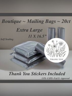 Ex. Large Poly Mailing BagsW/Thank You Stickers 20ct Bags & 20ct Stickers 〰️🆕〰️